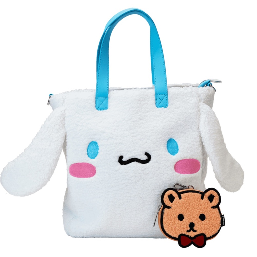 NWT Loungefly Sanrio Cinnamoroll Cosplay Sherpa Tote Crossbody Bag With Coin Bag